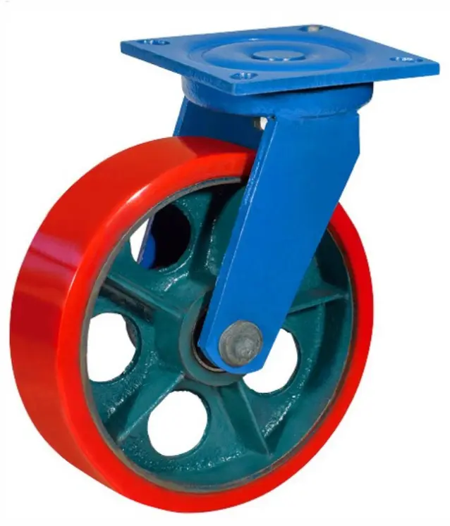 SHpo100 - Сверхбольшегрузное полиуретановое колесо 350 мм, 1000 кг (площадка, поворотн., шарикоподш.)